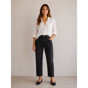 Just USA Black Cropped Raw Hem Skinny Jeans Size‎ 30/10 Edgy Minimalist